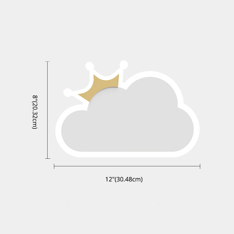 Cloud Shape Acrylic Wall Sconce LED Cartoon Children Bedroom Wall Light