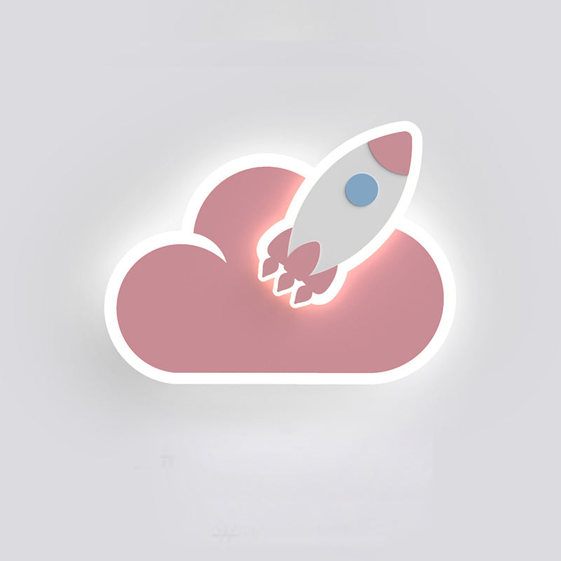 Cloud Shape Acrylic Wall Sconce LED Cartoon Children Bedroom Wall Light