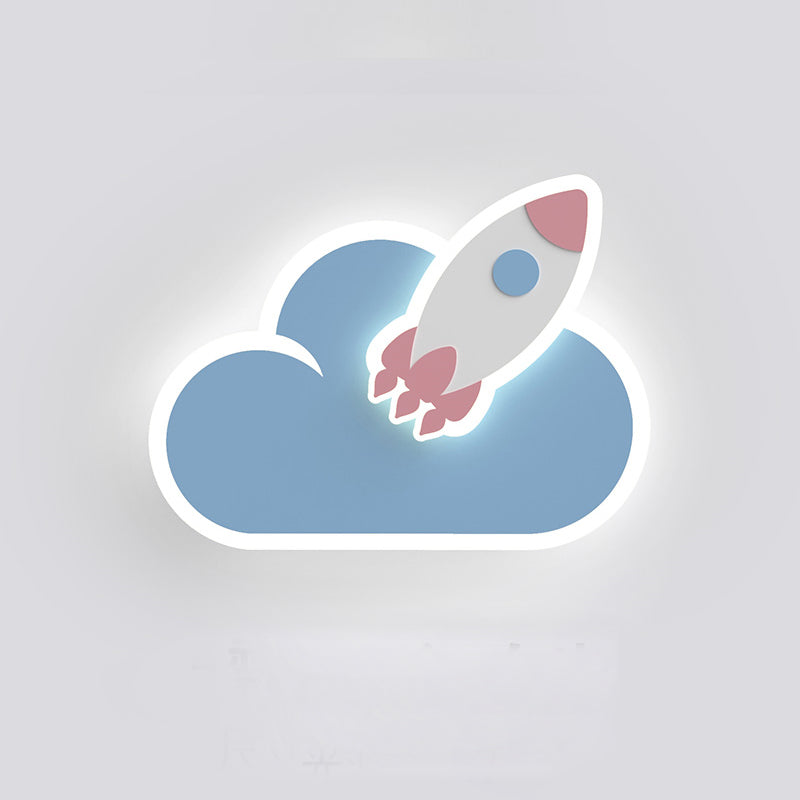 Cloud Shape Acrylic Wall Sconce LED Cartoon Children Bedroom Wall Light