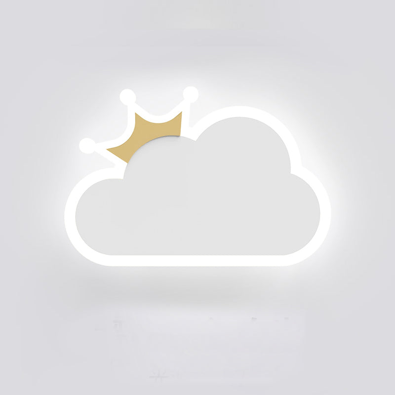 Cloud Shape Acrylic Wall Sconce LED Cartoon Children Bedroom Wall Light