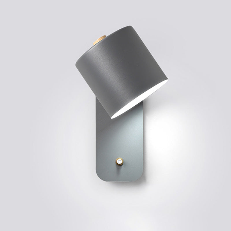 Metal Macaron Sconce Cylinder Shade 1 Light Nordic Modern Wall Mount Light