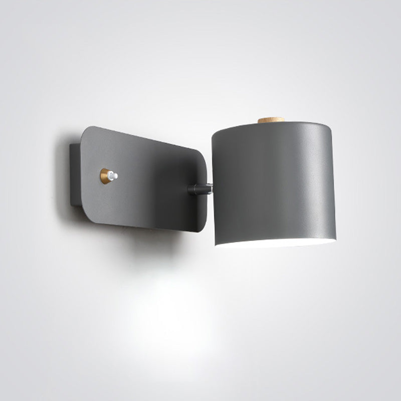 Metal Macaron Sconce Cylinder Shade 1 Light Nordic Modern Wall Mount Light