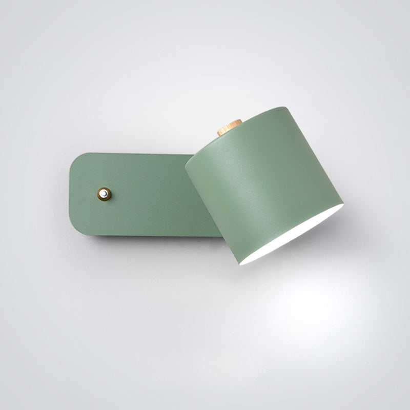Metal Macaron Sconce Cylinder Shade 1 Light Nordic Modern Wall Mount Light