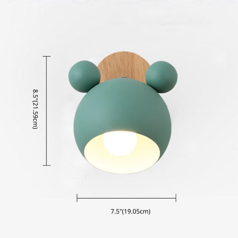 1 Light Wall Sconce Lamp Macaron Modern Metal Wall Mount Light Fixture for Boy Girl Bedroom