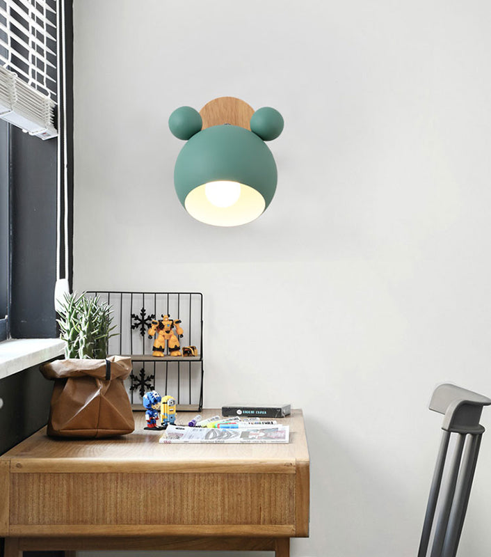 1 Light Wall Sconce Lamp Macaron Modern Metal Wall Mount Light Fixture for Boy Girl Bedroom