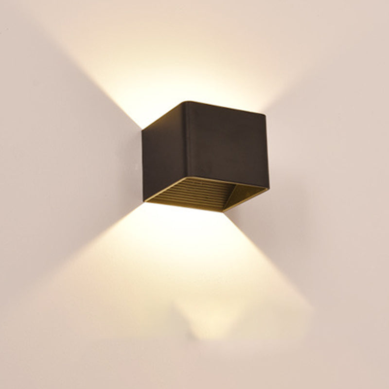 Lámpara cuadrada montada en la pared simplicidad posmoderna lámpara de montaje de pared de aluminio para sala de estar