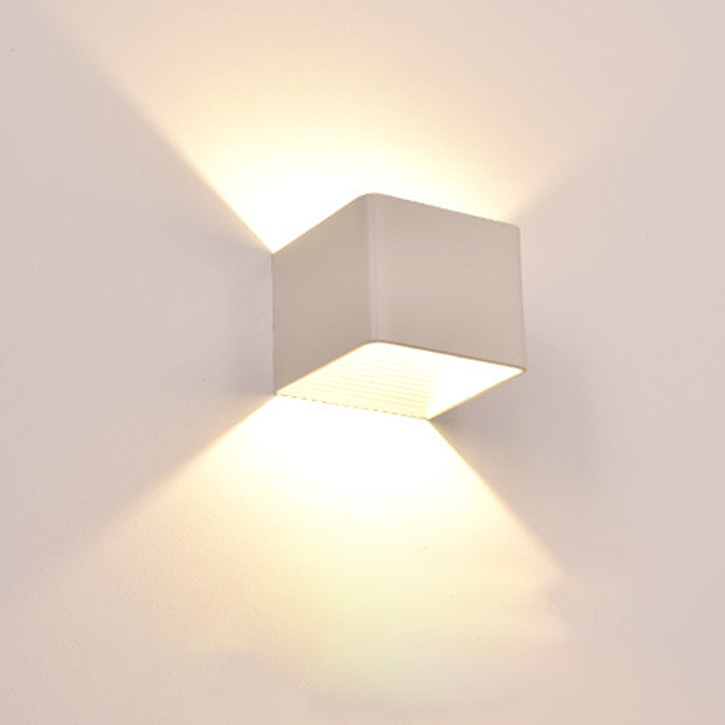 Lámpara cuadrada montada en la pared simplicidad posmoderna lámpara de montaje de pared de aluminio para sala de estar