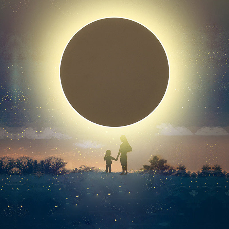 Lámpara montado en la pared redonda simplicidad posmoderna lámpara de montaje de pared acrílica para sala de estar