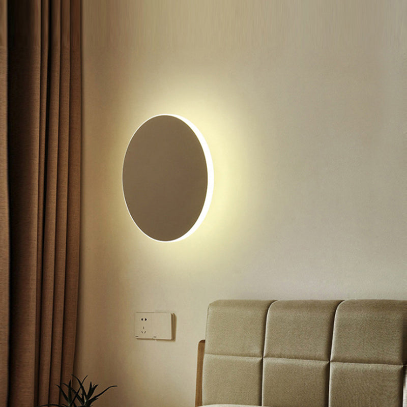 Lámpara montado en la pared redonda simplicidad posmoderna lámpara de montaje de pared acrílica para sala de estar