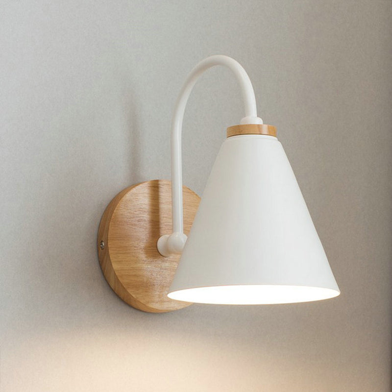 Cone Wall Mounted Lamp Modern Simplicity Macaron Metal Wall Mount Lamp for Living Room