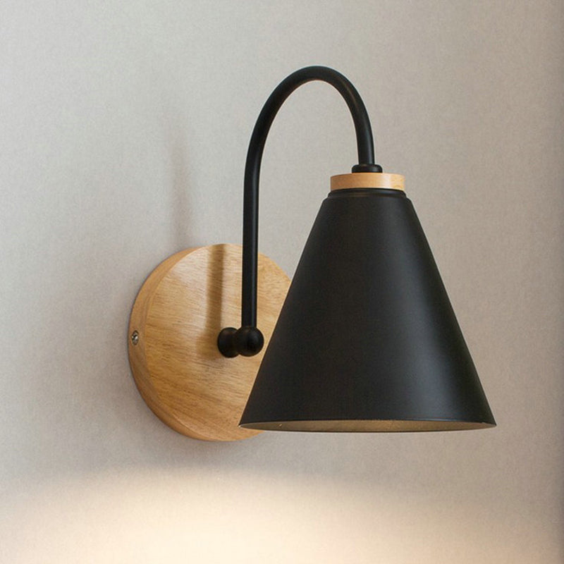 Cone Wall Mounted Lamp Modern Simplicity Macaron Metal Wall Mount Lamp for Living Room