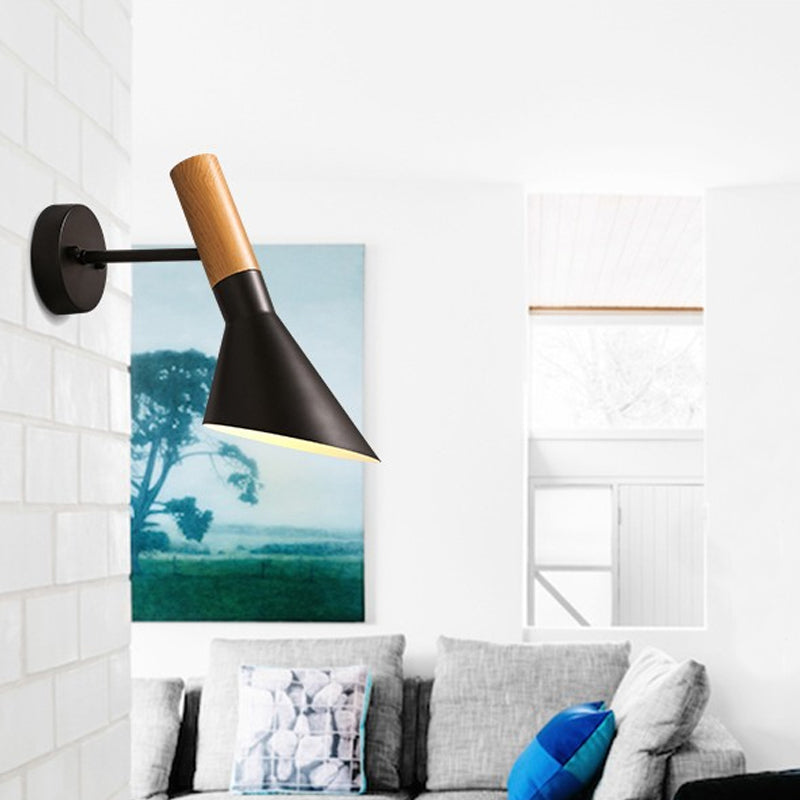 Cone Wall Mounted Lamp Modern Simplicity Macaron Metal Wall Mount Lamp for Living Room