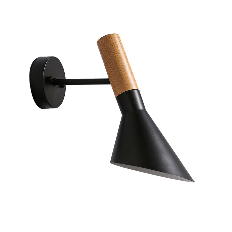 Lámpara montado en la pared de cono simplicidad moderna lámpara de montaje de pared de metal macarroso para sala de estar