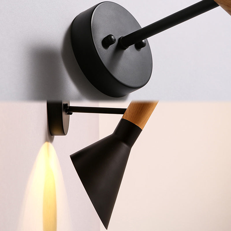 Cone Wall Mounted Lamp Modern Simplicity Macaron Metal Wall Mount Lamp for Living Room