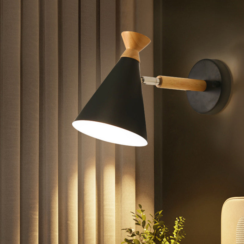 Cone Wall Mounted Lamp Modern Simplicity Macaron Metal Wall Mount Lamp for Living Room