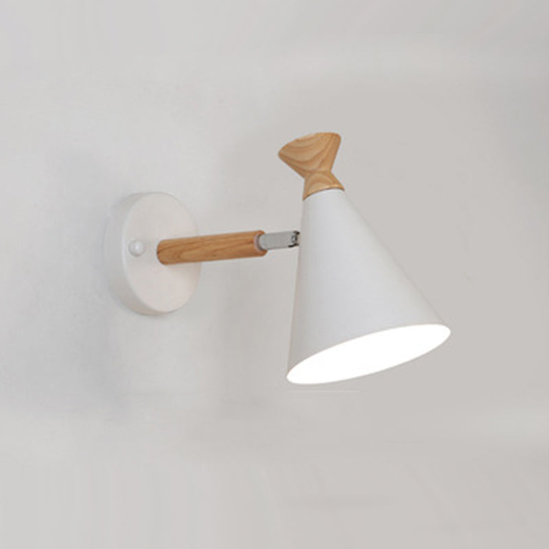 Cone Wall Mounted Lamp Modern Simplicity Macaron Metal Wall Mount Lamp for Living Room