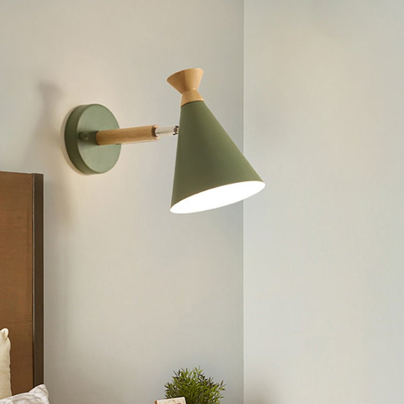 Cone Wall Mounted Lamp Modern Simplicity Macaron Metal Wall Mount Lamp for Living Room