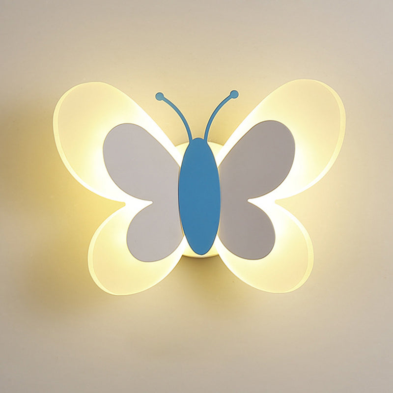 Lampada a parete acrilica a forma di farfalla moderna lampada a monte da parete a led da fumetti
