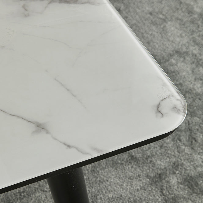 Scandinavian Rubber Wood Shelf Dining Table Rectangle Formal Dinette Set for Kitchen