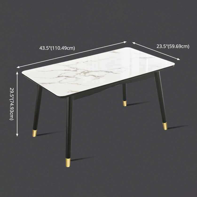 Scandinavian Rubber Wood Shelf Dining Table Rectangle Formal Dinette Set for Kitchen