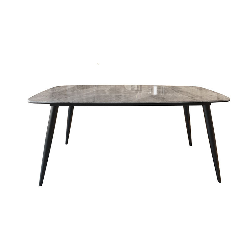 Contemporary Dining Set with Sintered Stone Dining Table and Cushioned Chairs