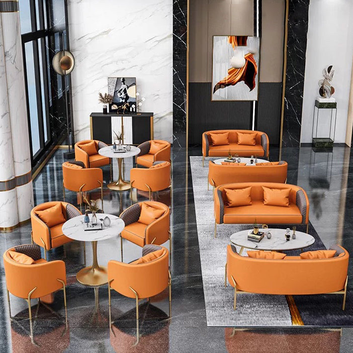 Glam Sintered Stone White Dining Room Set with Round Table Formal Dining Table Furniture