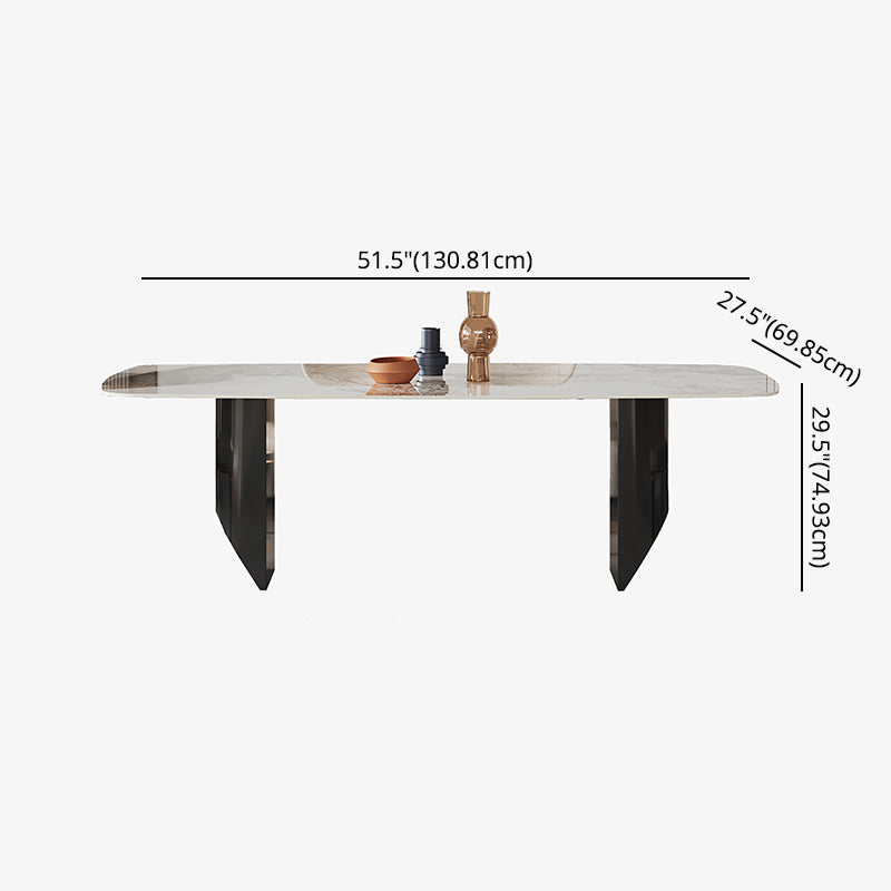 Contemporary Dining Sets with Sintered Stone Dining Table and Cushioned Chairs