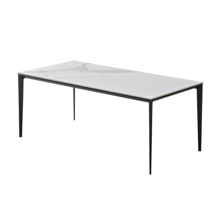 Contemporary Rectangle Shape White Dining Set Sintered Stone Standard Dining Set for Kitchen