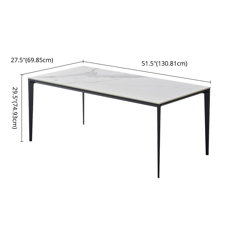 Contemporary Rectangle Shape White Dining Set Sintered Stone Standard Dining Set for Kitchen