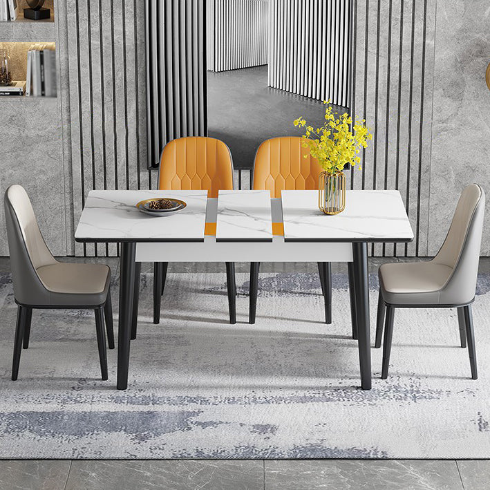 Traditional Standard Sintered Stone Dining Room Set of Collapsible Rectangle for Kitchen Table Set