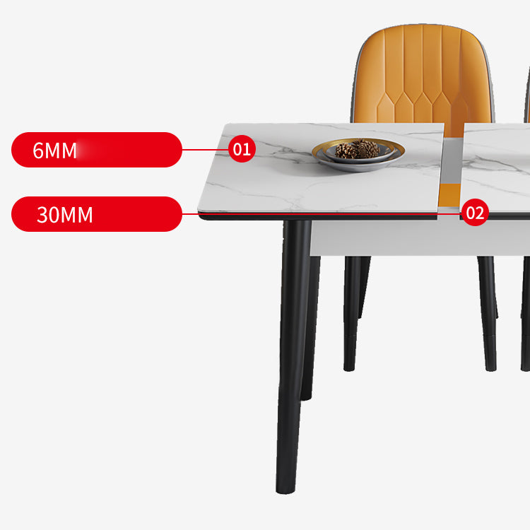 Traditional Standard Sintered Stone Dining Room Set of Collapsible Rectangle for Kitchen Table Set