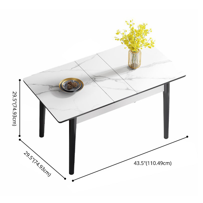 Traditional Standard Sintered Stone Dining Room Set of Collapsible Rectangle for Kitchen Table Set