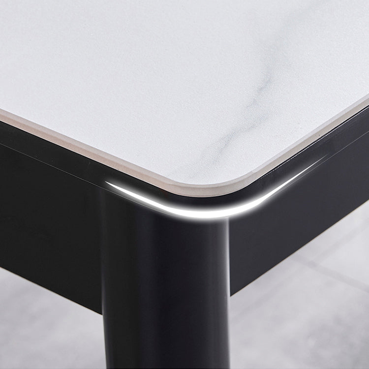 Dining Room Set Modern Style Sintered Stone Rectangular Dining Table with Trestle Base