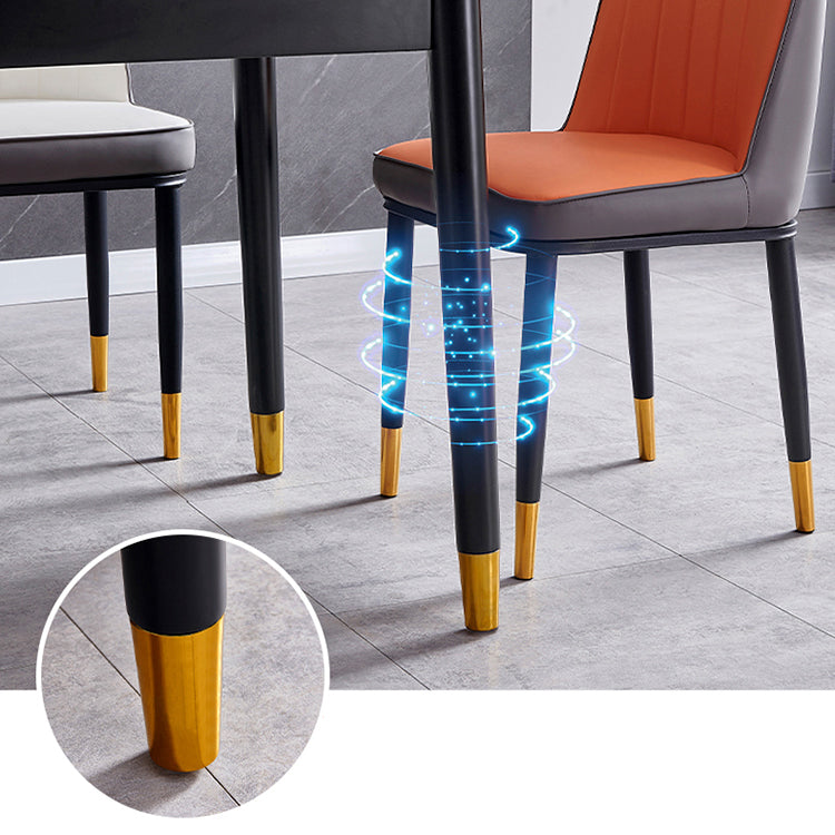 Dining Room Set Modern Style Sintered Stone Rectangular Dining Table with Trestle Base