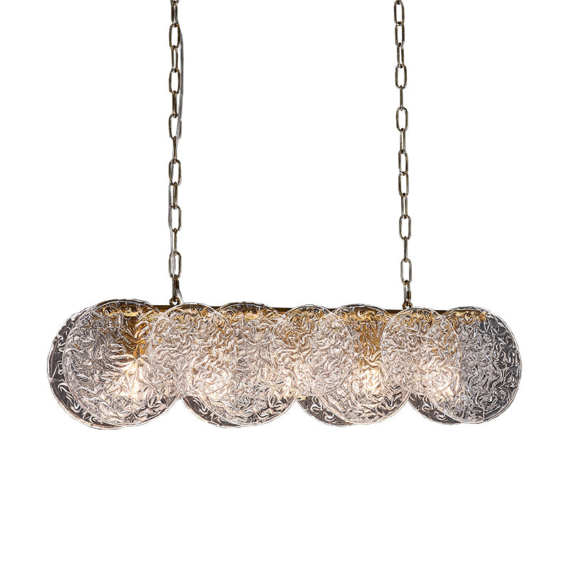 Lampada il lampadario in vetro lineare dell'illuminazione dell'isola moderna in bronzo per sala da pranzo