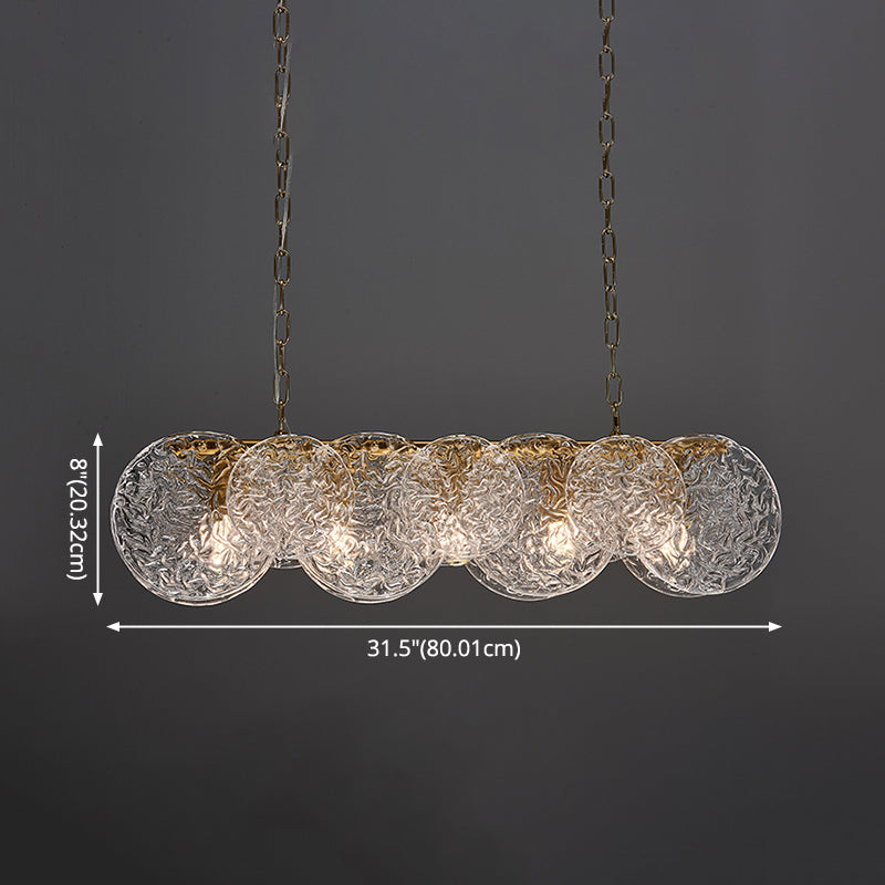 Lampada il lampadario in vetro lineare dell'illuminazione dell'isola moderna in bronzo per sala da pranzo