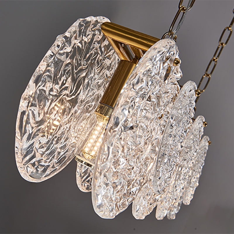 Lampada il lampadario in vetro lineare dell'illuminazione dell'isola moderna in bronzo per sala da pranzo