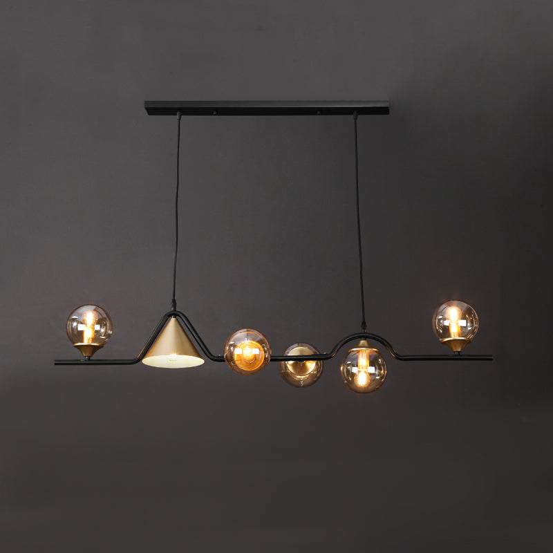 Modern Island Lighting Linear Clear Glass Chandelier Light Fixture for Dining Room