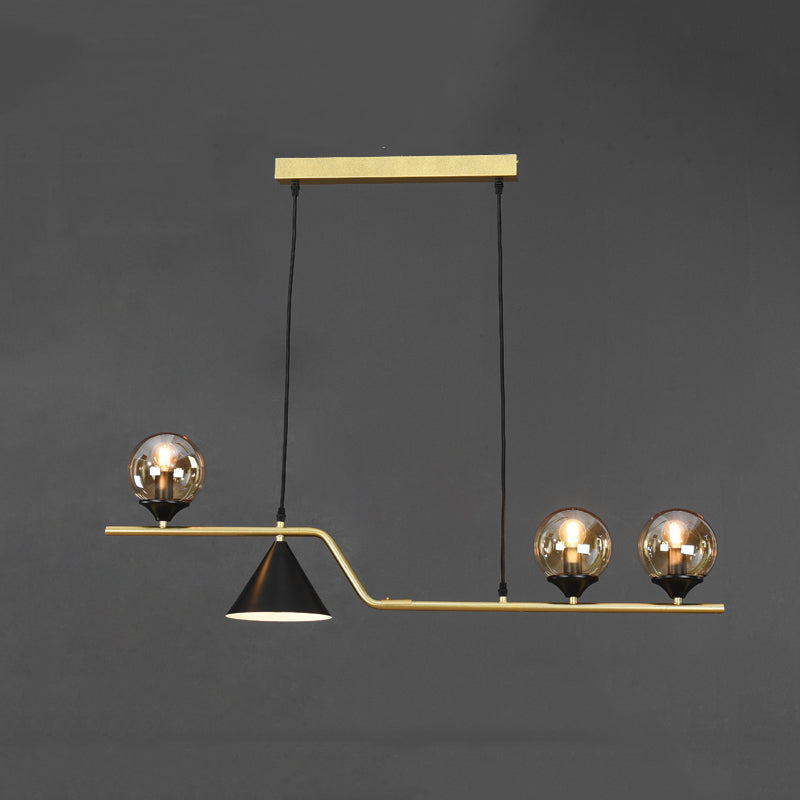 Modern Island Lighting Linear Clear Glass Chandelier Light Fixture for Dining Room