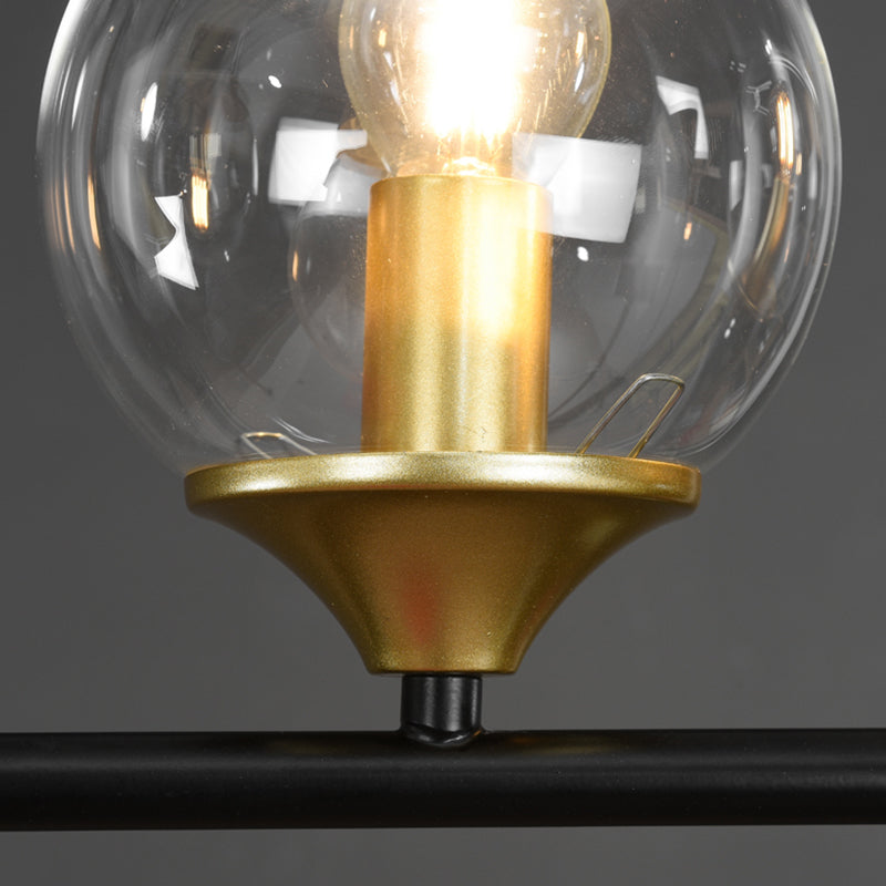 Modern Island Lighting Linear Clear Glass Chandelier Light Fixture for Dining Room