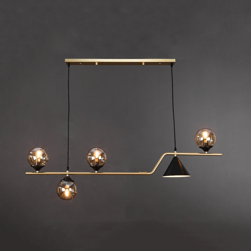 Modern Island Lighting Linear Clear Glass Chandelier Light Fixture for Dining Room