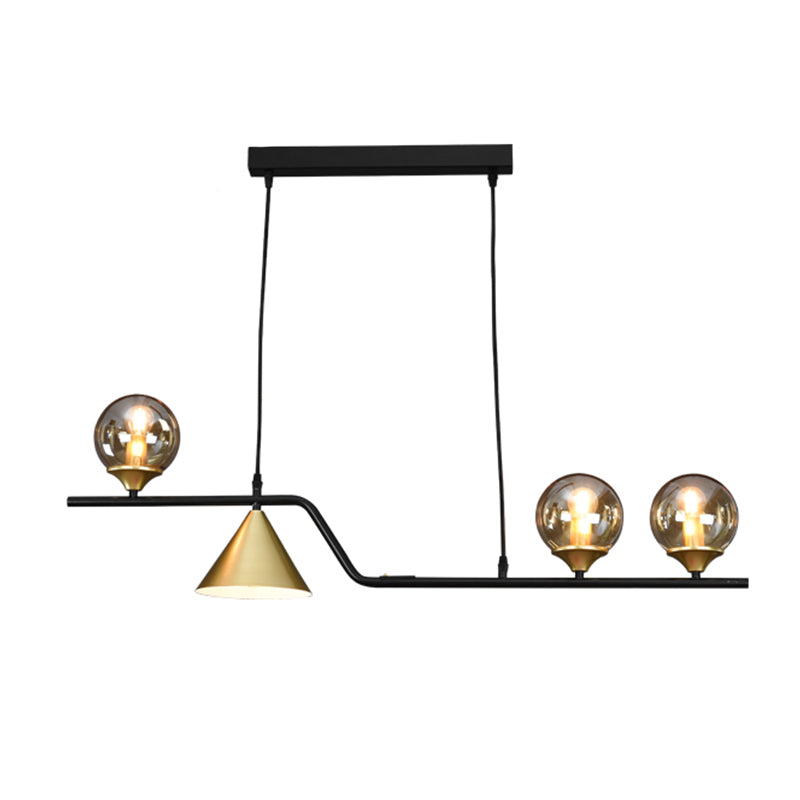 Modern Island Lighting Linear Clear Glass Chandelier Light Fixture for Dining Room