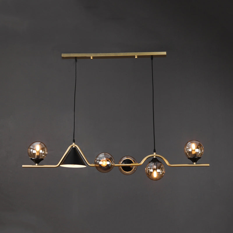 Modern Island Lighting Linear Clear Glass Chandelier Light Fixture for Dining Room