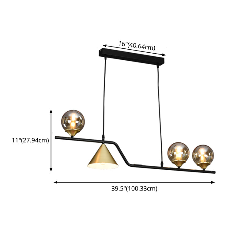 Modern Island Lighting Linear Clear Glass Chandelier Light Fixture for Dining Room