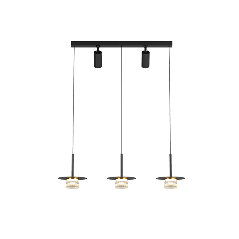 Idee per illuminazione dell'isola a led in metallo moderno lampada lampadario lineare per sala da pranzo