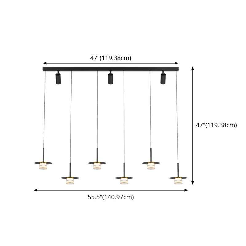Idee per illuminazione dell'isola a led in metallo moderno lampada lampadario lineare per sala da pranzo
