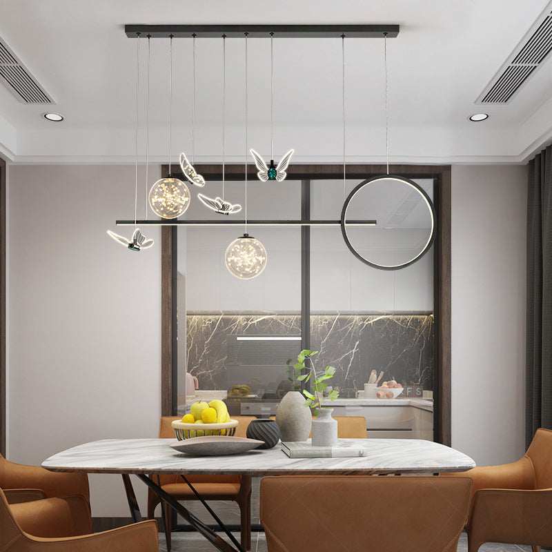 Modern Pendant Lighting Geometric Chandelier Light Metal 8 Light Island Lighting