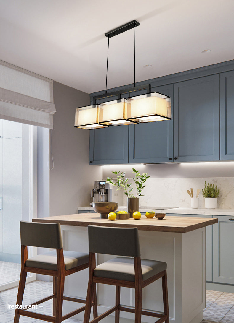 Modern Kitchen Island Lighting Cube Island Lighting Metal 3 Light Island Lights