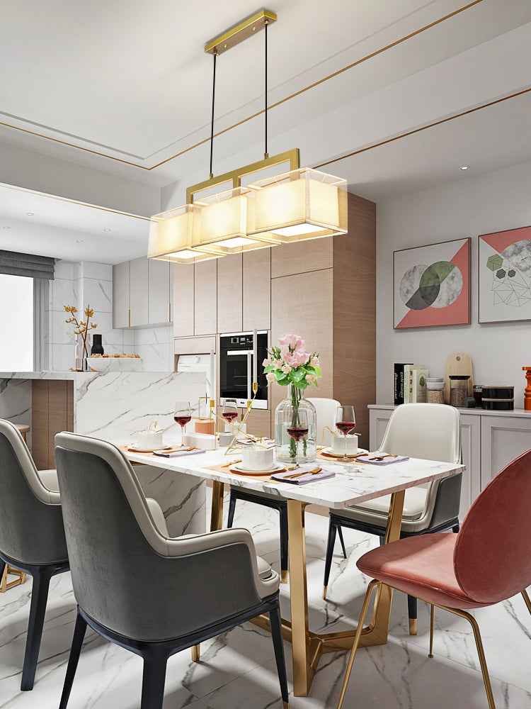 Modern Kitchen Island Lighting Cube Island Lighting Metal 3 Light Island Lights