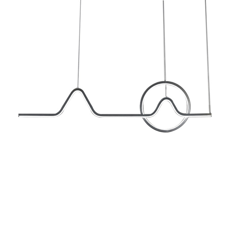 2 Light Geometric Island Lighting Modern Chandelier Metal Island Light Fixture